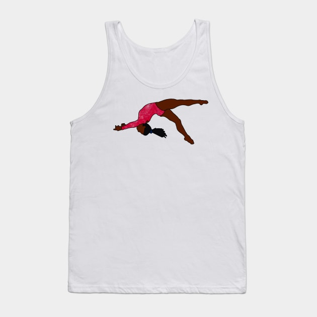 Simone Biles Gymnastics Drawing Tank Top by GrellenDraws